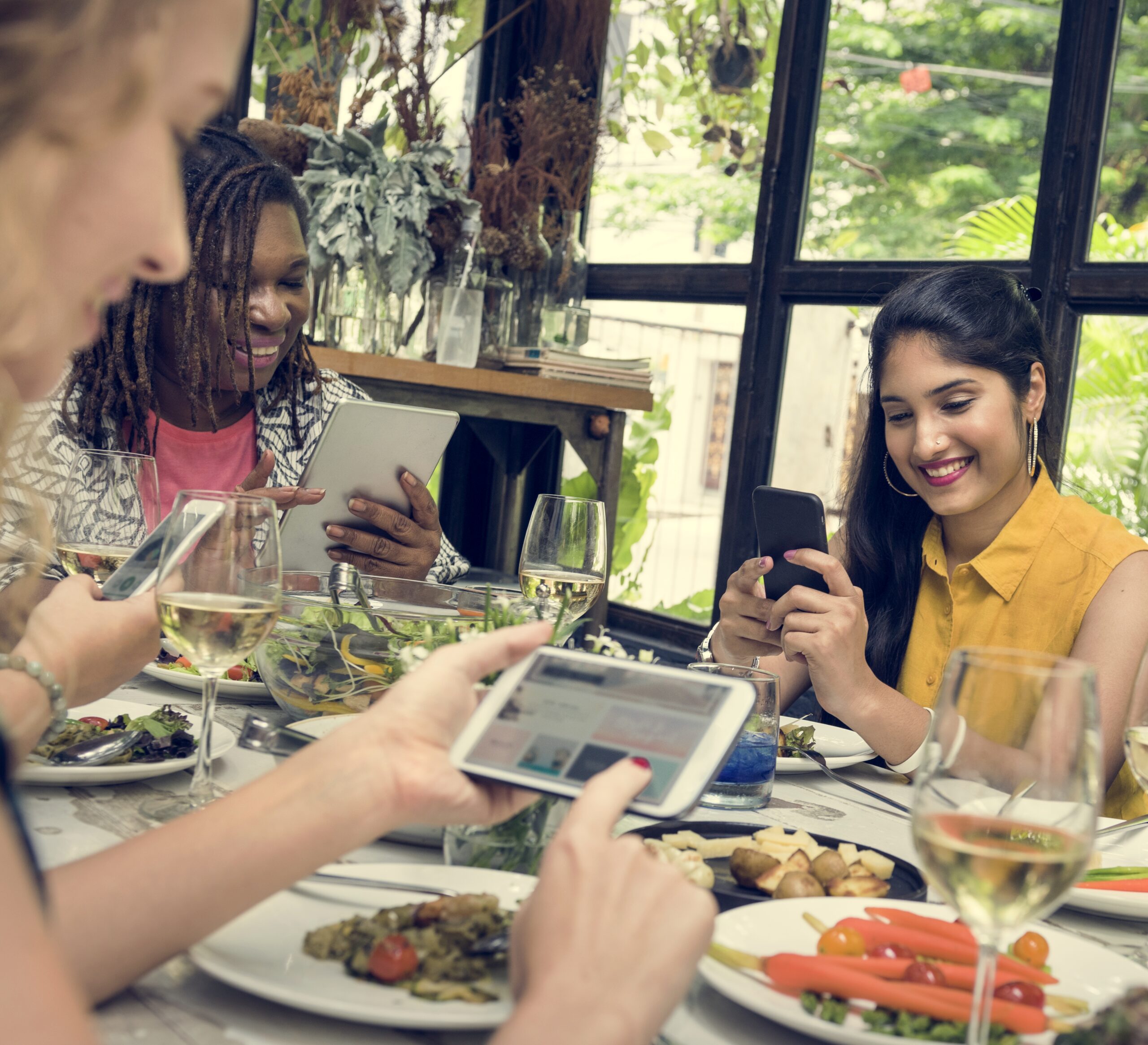Women Browsing Devices Connection Concept